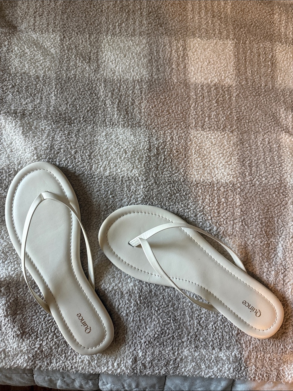 Quince Cream Minimalist Thong Sandals for Women